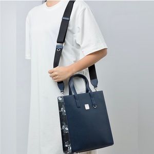 *NWT*MCM | portuna small leather convertible structured tote in black floral